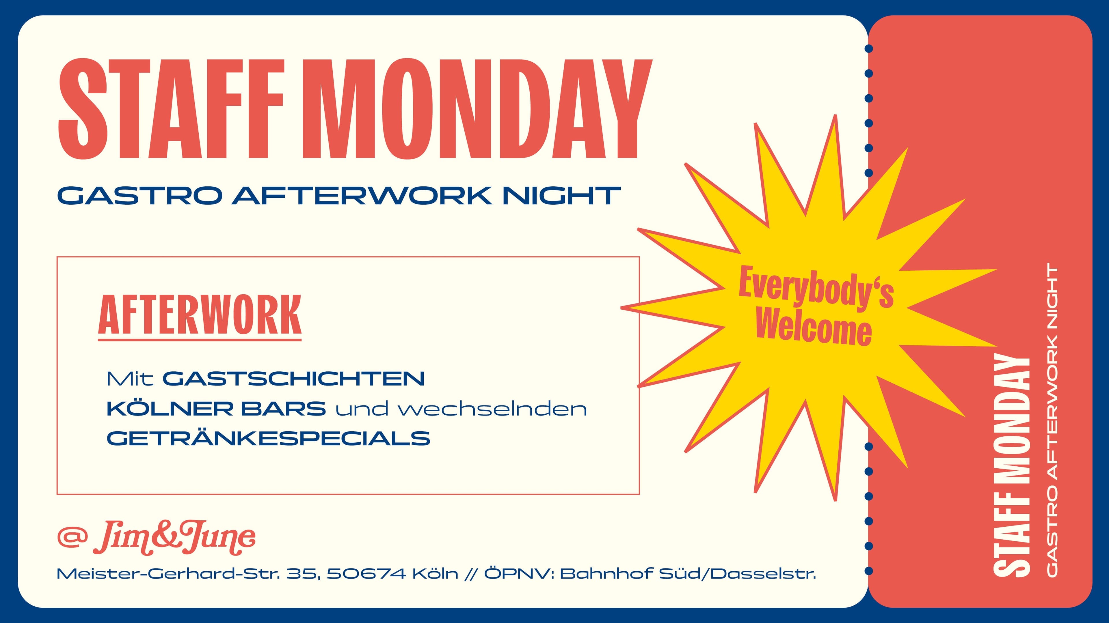 STAFF MONDAY – Gastro Afterwork Night