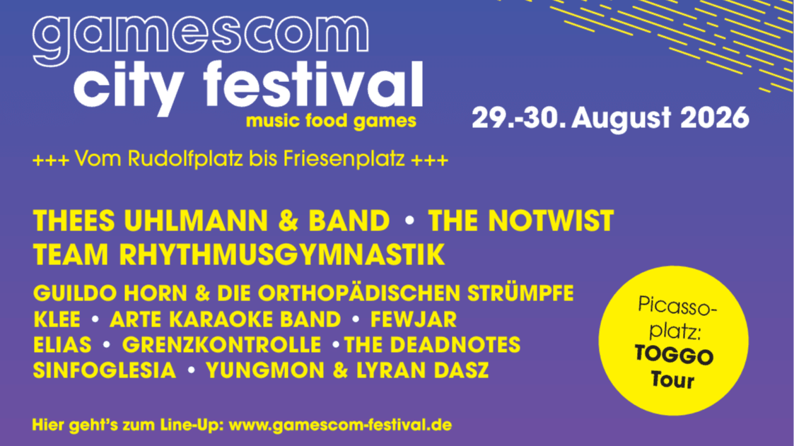 gamescom city festival – Sonntag 30.08.2026