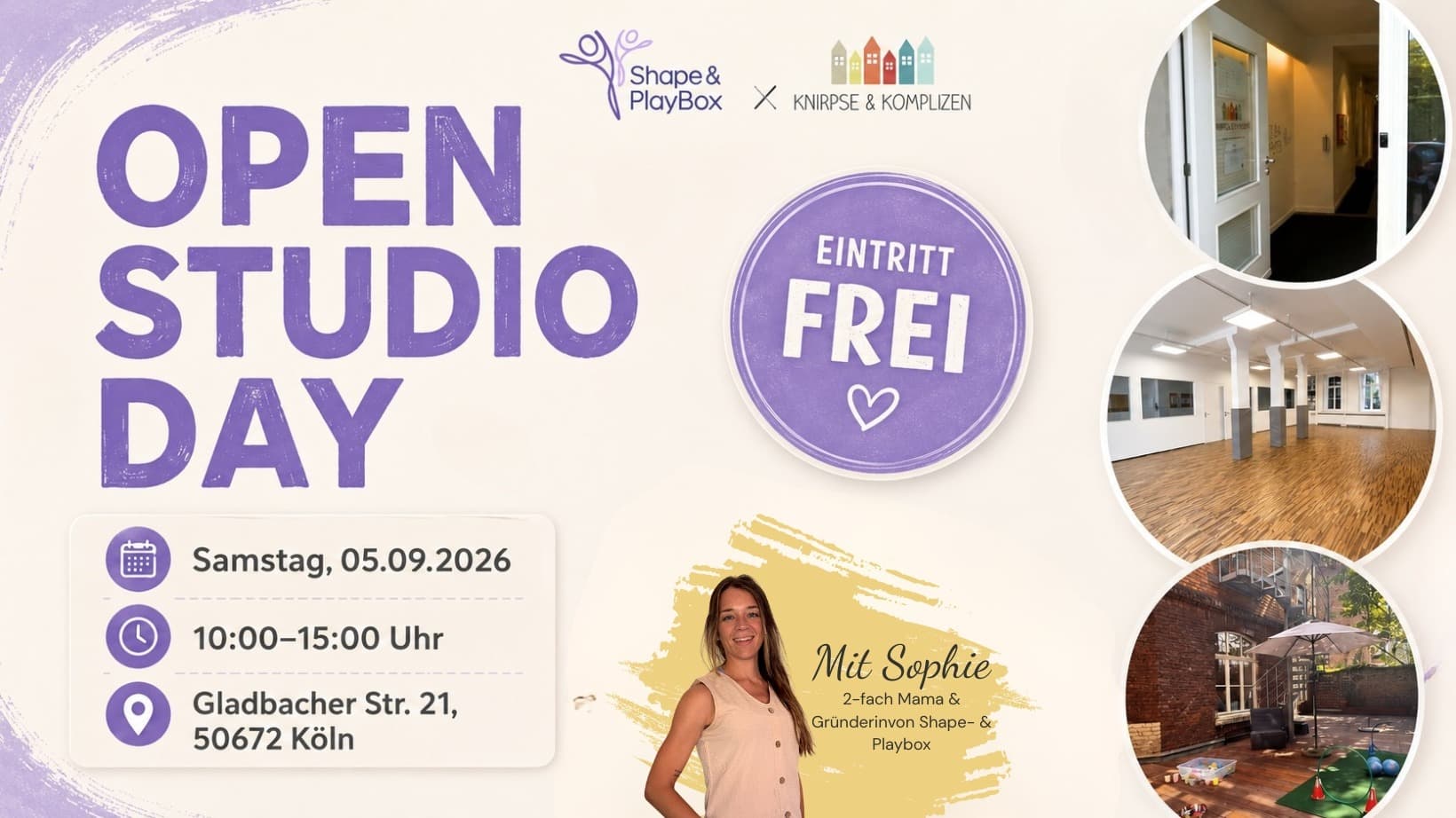 Open Studio Day 05.09. - Gladbacher Str. 21, 50672
