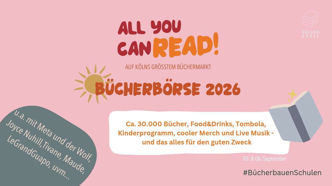 Bücherbörse 2026 - books. music. drinks.
