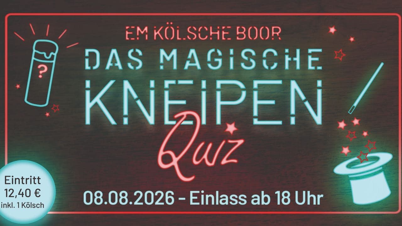Das magische Kneipenquiz em kölsche Boor