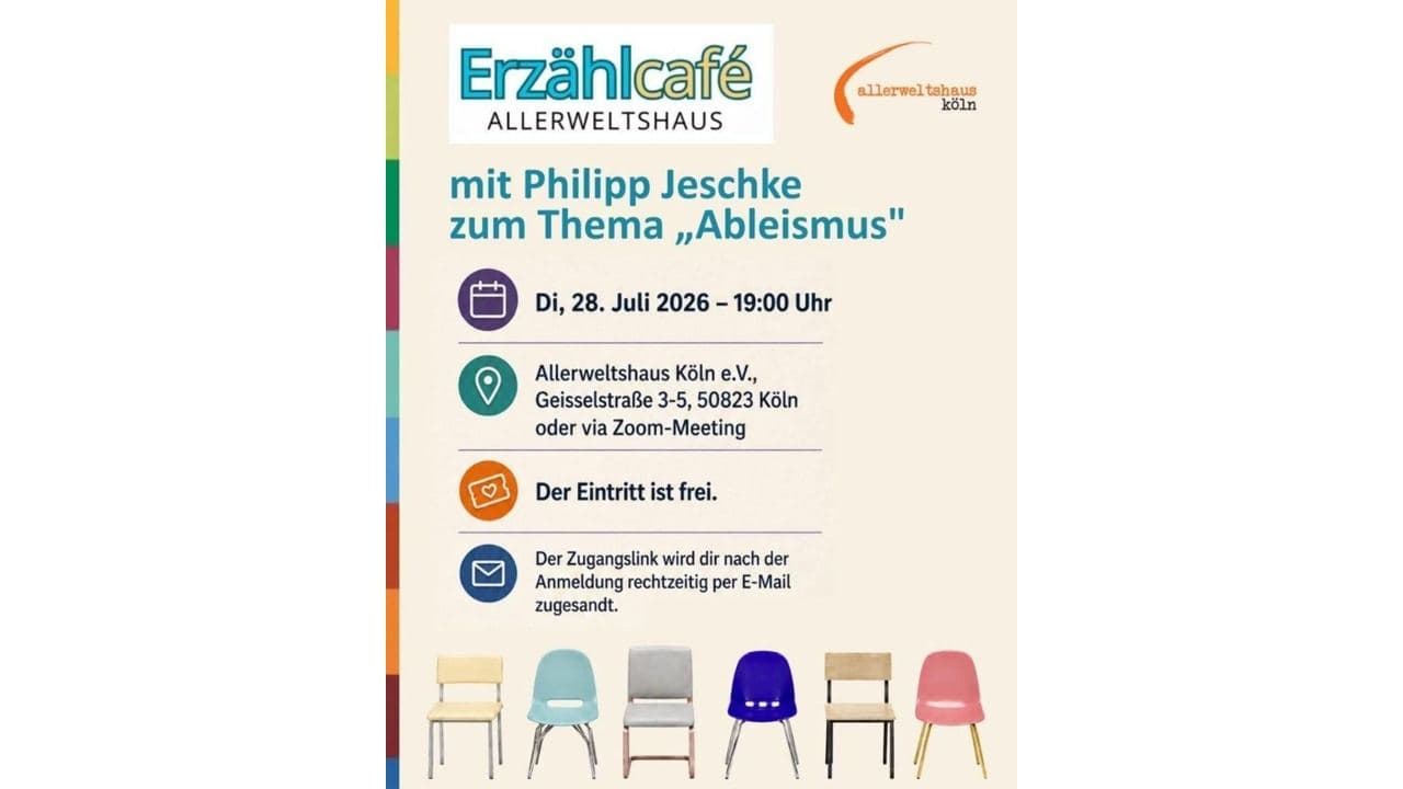 Erzählcafé zum Thema Ableismus mit Philipp Jeschke