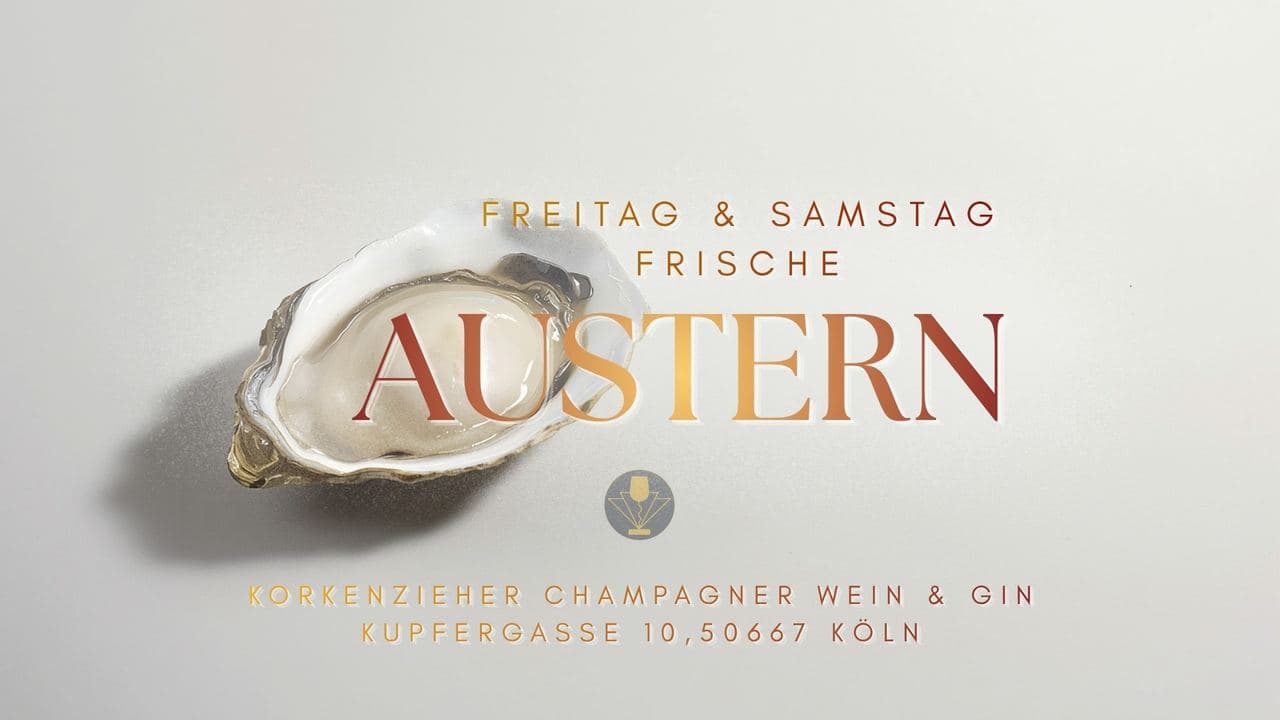 Frische Fines de Claire No. 2 Austern in Köln | Jeden Freitag & Samstag | Korkenzieher Wein, Champagner & Gin Bar