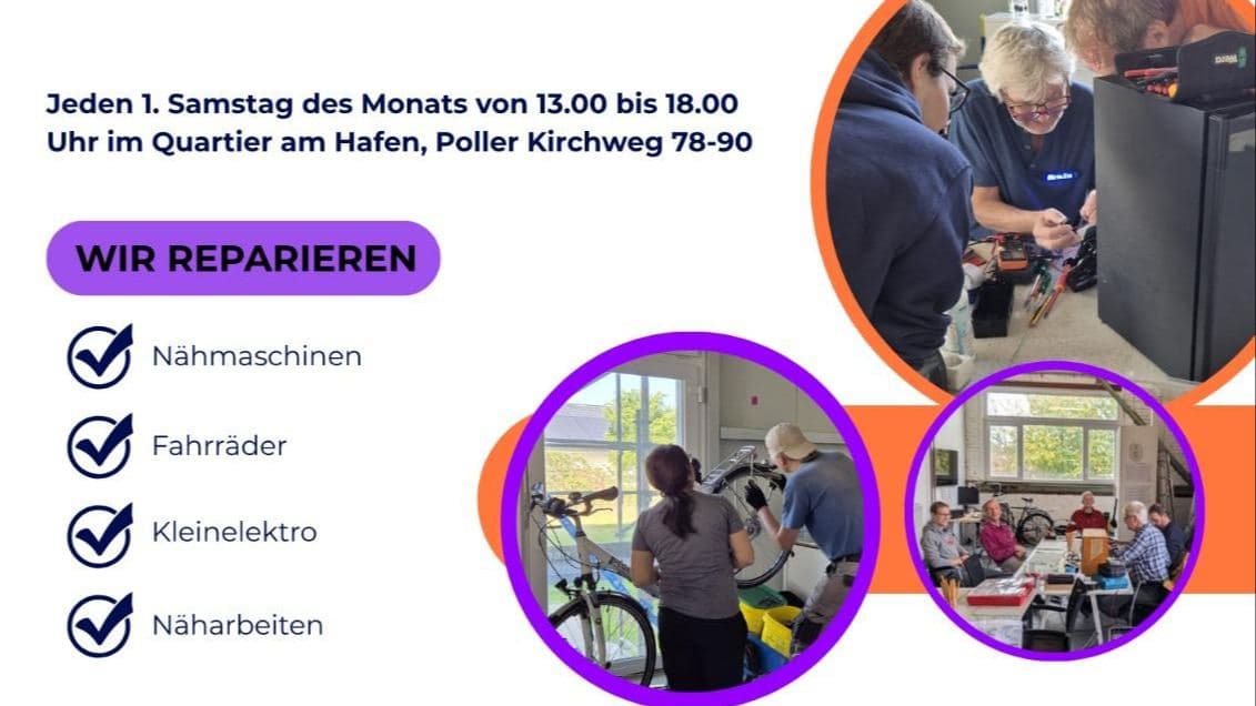 Repaircafe Poll im Quartier am Hafen