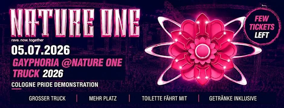 Startnummer: 86! Gayphoria @ Nature One - Cologne Pride Truck Demo 2026