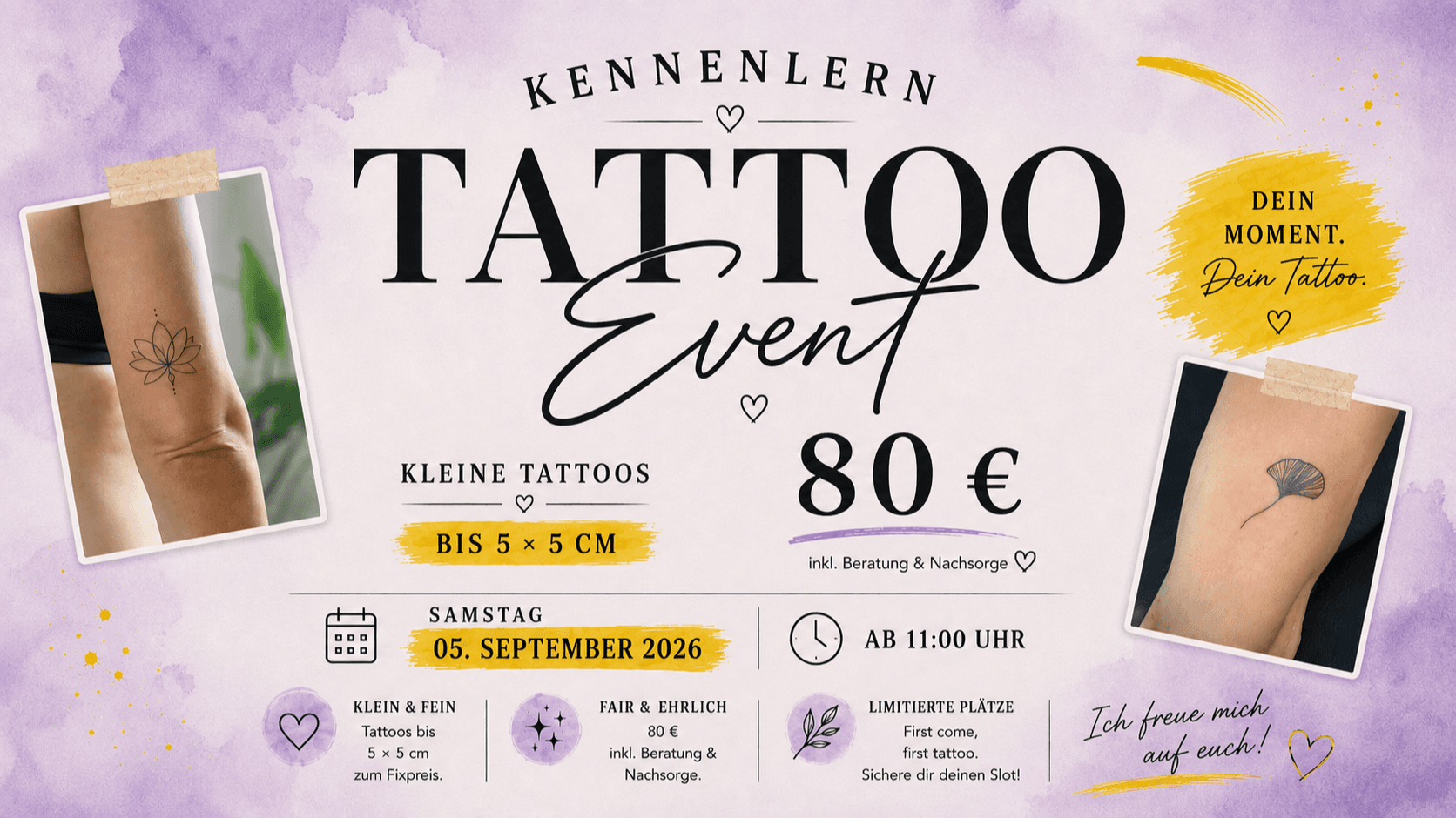 Kennenlern Tattoo Event | Small Tattoos 80 €